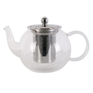 Théière en verre avec infuseur inoxydable à tamis ultra fin