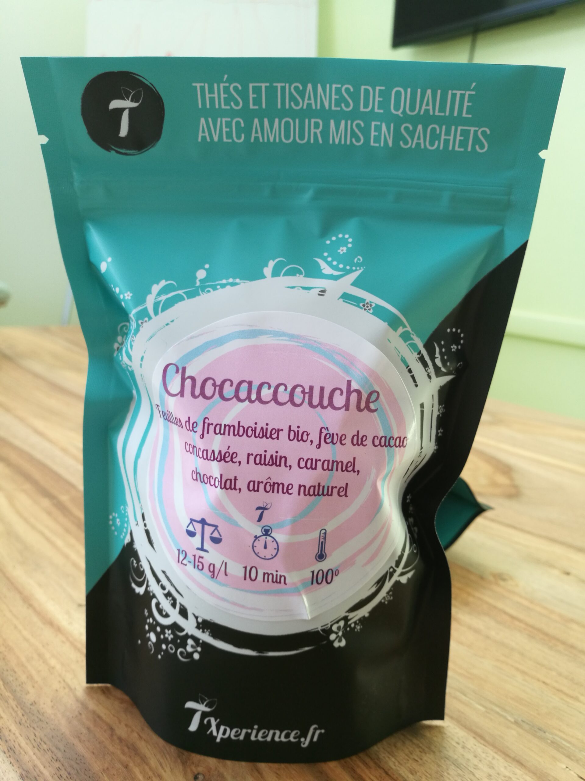 Chocaccouche : infusion feuilles de framboisier et cacao