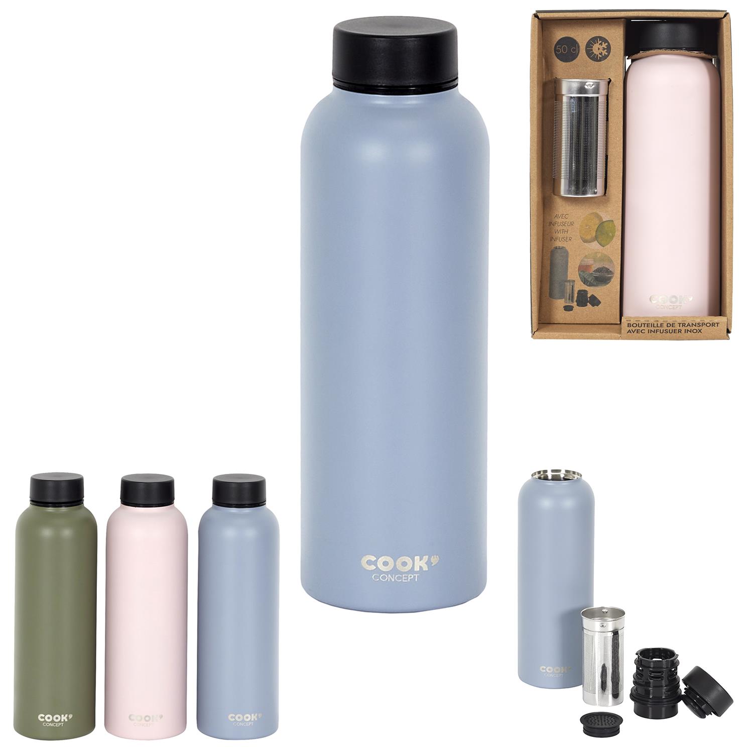 Bouteille de transport avec infuseur à thé