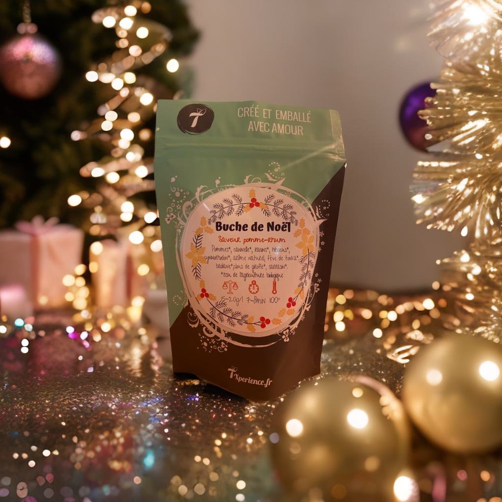 Bûche de Noël: délicieuse tisane pomme-rhum